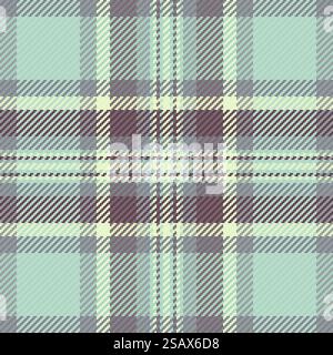 Tessuto grafico in tessuto vettoriale verticale con motivo a scacchi senza cuciture. Motivo a quadri di sfondo con texture Hippy di colore chiaro e pastello. Illustrazione Vettoriale