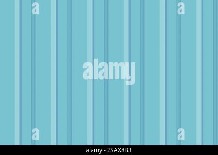 Tessuto con motivo a trama volumetrica, proiezione verticale del vettore a strisce. Linee di tessuto di sfondo dimensionale senza cuciture nei colori ciano e chiaro. Illustrazione Vettoriale