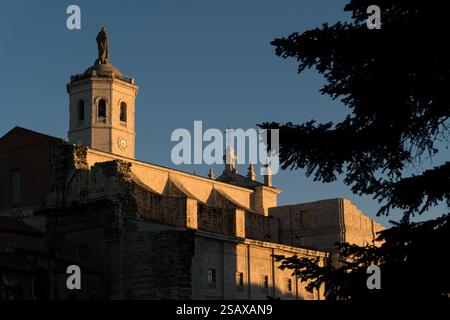 VALLADOLID, SPAGNA - 16 APRILE 2022: Cattedrale di Valladolid al tramonto, Spagna. Foto Stock