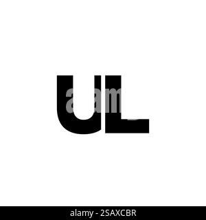Modello di design Letter U e L alla moda, logo UL. Logotipo minimo basato su un monogramma iniziale per l'identità dell'azienda. Illustrazione Vettoriale