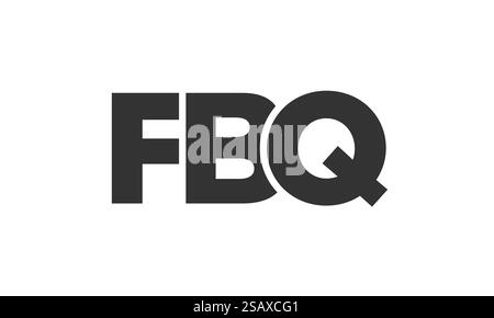 Modello di design con logo FBQ con testo in grassetto forte e moderno. Logotipo vettoriale iniziale con tipografia semplice e minima. Identità aziendale alla moda, ideale per la presenza del marchio aziendale. Illustrazione Vettoriale