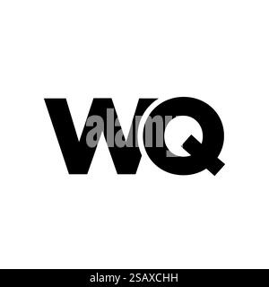 Modello di design Letter W e Q alla moda, logo WQ. Logotipo minimo basato su un monogramma iniziale per l'identità dell'azienda. Illustrazione Vettoriale