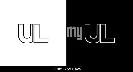 Modello di design Letter U e L alla moda, logo UL. Logotipo minimo basato su un monogramma iniziale per l'identità dell'azienda. Illustrazione Vettoriale