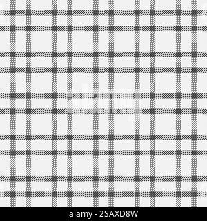 Motivo a quadri senza cuciture per i denti Hounds, tessuto tartan su sfondo baby. Lancia la trama vettoriale a quadri nei colori bianco e grigio. Illustrazione Vettoriale
