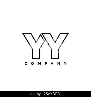 Modello di design Letter Y e Y, YY di tendenza. Logotipo minimo basato su un monogramma iniziale per l'identità dell'azienda. Illustrazione Vettoriale