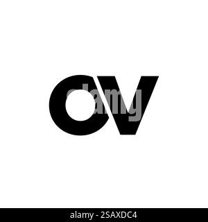 Modello di design Letter o e V alla moda, logo OV. Logotipo minimo basato su un monogramma iniziale per l'identità dell'azienda. Illustrazione Vettoriale