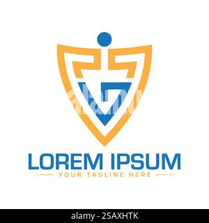 Design del logo IJ Letter Illustrazione Vettoriale