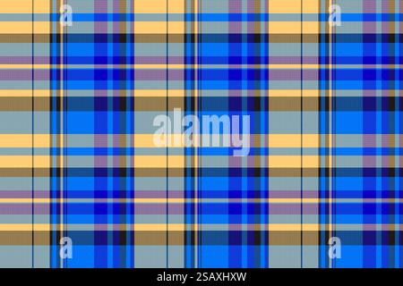 Tessuto vettoriale in tessuto tartan con motivo a quadri senza cuciture in colori vivaci e ambrati. Illustrazione Vettoriale