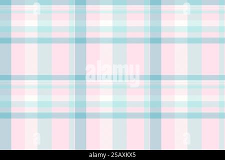 Trama senza cuciture di tessuto a quadri con motivo tartan vettoriale in colori chiari e nevosi. Fondo in tessuto a quadri con motivo tartan vettoriale. Illustrazione Vettoriale