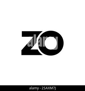 Modello di design Letter Z e o, ZO alla moda. Logotipo minimo basato su un monogramma iniziale per l'identità dell'azienda. Illustrazione Vettoriale