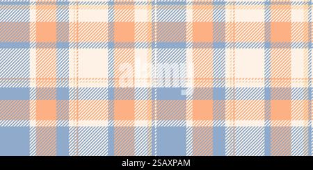 Tessuto vettoriale senza cuciture a quadri mezzitoni. Ordina il tessuto con motivo tartan in una vecchia tavolozza di pizzi e colori arancioni. Illustrazione Vettoriale