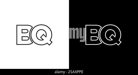 Modello di design Letter B e Q alla moda, logo BQ. Logotipo minimo basato su un monogramma iniziale per l'identità dell'azienda. Illustrazione Vettoriale