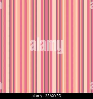Striscia con linee vettoriali per poster, tessuto quotidiano verticale. Sfondo texture dicembre motivo senza cuciture di colore chiaro e rosa. Illustrazione Vettoriale