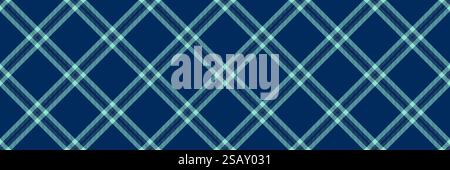 Sfondo con motivo vettoriale, quadri con trama a quadri. Tessuto alla moda tessuto tartan senza cuciture in una gamma di colori blu e verde acqua. Illustrazione Vettoriale
