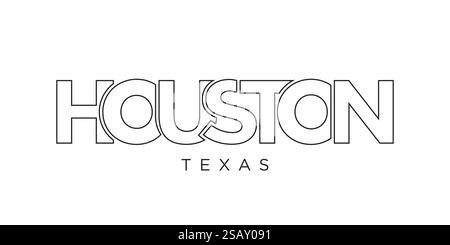 Houston, Texas, USA tipografia slogan design. Logo America con scritta City per stampa e prodotti Web. Houston, Texas, USA tipografia slogan design. Logo America con scritta City grafica per stampa e web. Illustrazione Vettoriale