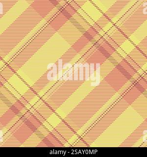 Tartan in tessuto per soggiorno, esotico controllo dello sfondo senza cuciture. Motivo a quadri vettoriale Club nei colori arancione e ambra. Illustrazione Vettoriale