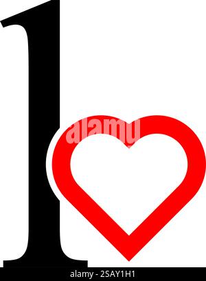 Logo Letter L ispirato all'amore Illustrazione Vettoriale