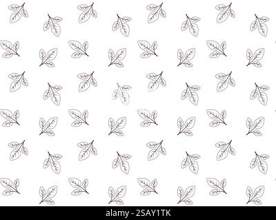 Design vettoriale con motivo floreale disegnato a mano. Ornamento semplice con piante e foglie. Campione di stampa in tessuto... Design vettoriale con motivo floreale disegnato a mano. Ornamento semplice con piante e foglie. Illustrazione Vettoriale