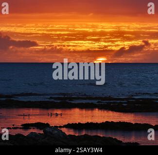 Tramonto sulla costa occidentale del Sudafrica Foto Stock