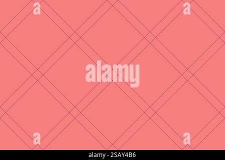 Motivo vivace, sfondo senza cuciture, tessuto tartan a quadri di design. Il tessuto mockup controlla la texture vettoriale nella tavolozza dei colori rosso e rosa. Illustrazione Vettoriale