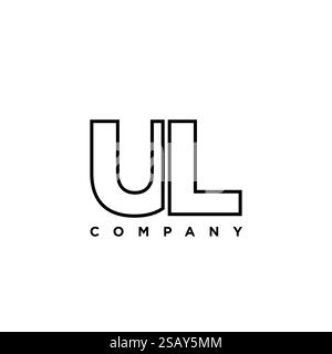 Modello di design Letter U e L alla moda, logo UL. Logotipo minimo basato su un monogramma iniziale per l'identità dell'azienda. Illustrazione Vettoriale
