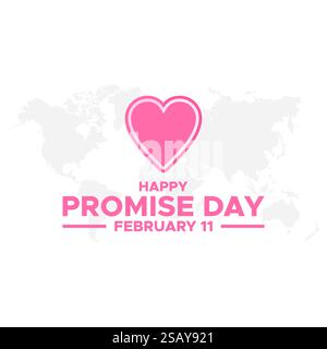 Messaggio di auguri e biglietto di auguri per il giorno della buona promessa. 11 febbraio - Promise Day of Valentine's Week Vector Illustration Illustrazione Vettoriale