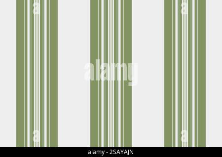 Tessuto vettoriale manuale senza cuciture, motivo di sfondo tessile geometrico. Le linee di texture firmate si presentano in verticale nella tavolozza dei colori bianco e verde. Illustrazione Vettoriale