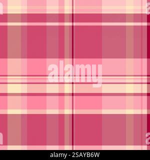 Tessuto classico senza cuciture, controllo vettoriale tartan sito web. Sfondo in tessuto a quadri con motivo Argyle in rosso e tavolozza di colori chiari. Illustrazione Vettoriale