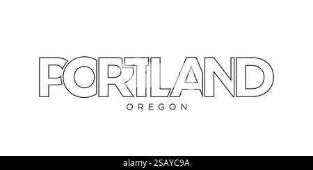 Portland, Oregon, USA tipografia slogan design. Logo America con scritta City per stampa e prodotti Web. Portland, Oregon, USA tipografia slogan design. Logo America con scritta City grafica per stampa e web. Illustrazione Vettoriale