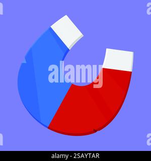 Illustrazione del vettore magnetico. Icona di gioco con illustrazione a U del magnete Illustrazione Vettoriale