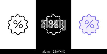 Simbolo icona percentuale . icone percentuale, sconto, dividi. vettore del tasso di interesse percentuale Illustrazione Vettoriale