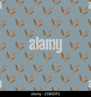 Piccolo motivo floreale su azzurro chiaro Illustrazione Vettoriale