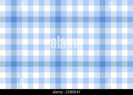 Tessuto a scacchi scozzese bianco blu. Illustrazione vettoriale con stampa a plaid tartan senza cuciture. Sfondo alla moda retrò. Controllo senza problemi Illustrazione Vettoriale