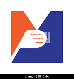 Lettera iniziale M Golf Logo Design con Golf Stick, Sport Concept Illustrazione Vettoriale