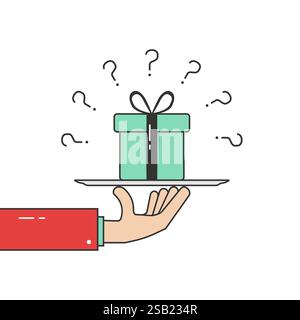 porta a mano una confezione regalo come babbo natale segreto Illustrazione Vettoriale