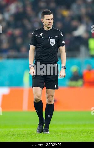 Bucarest, Romania. 30 gennaio 2025. Arbitro HARM Osmers GER durante la partita FCSB contro Manchester United FC UEFA Europa League presso la National Arena (Arena Națională) Stadium, Bucarest, Romania il 30 gennaio 2025 credito: Phil Duncan/Every Second Media Credit: Every Second Media/Alamy Live News Foto Stock