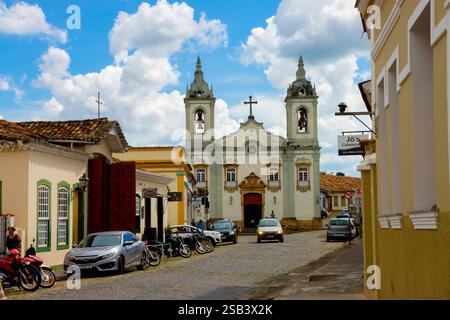 Chiesa coloniale e architettura a Sao Joao del Rei, Minas Gerais, Brasile Foto Stock