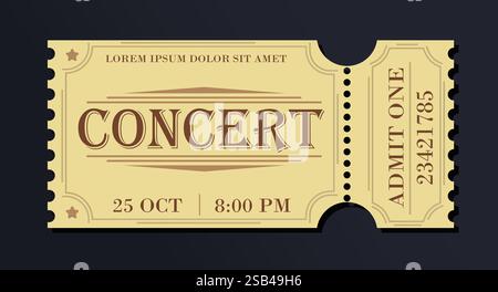 Illustrazione del biglietto del concerto. Illustrazione vettoriale Illustrazione Vettoriale