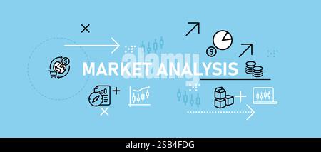 Analisi di mercato diagramma finanziario concettuale economia trading investimento report dati strategia lavoro progettazione aziendale contorno di concept raccolta di concept set Illustrazione Vettoriale