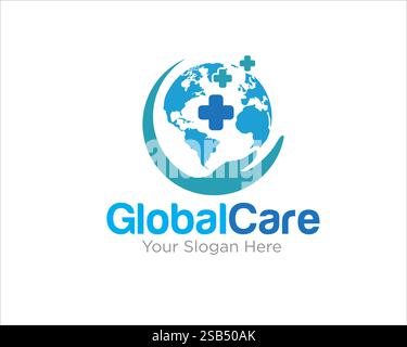 disegni globali del logo di assistenza sanitaria per il servizio medico e la protezione Illustrazione Vettoriale