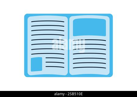 fumetto blu libro leggere apprendimento scolastico illustrazione vettoriale eps 10. Illustrazione vettoriale Illustrazione Vettoriale