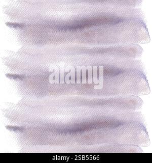 Acquerello, colore viola nebbia, granulato, sfondo verticale senza cuciture. Illustrazione di alta qualità disegnata a mano. Il colore che spruzza in acqua Foto Stock