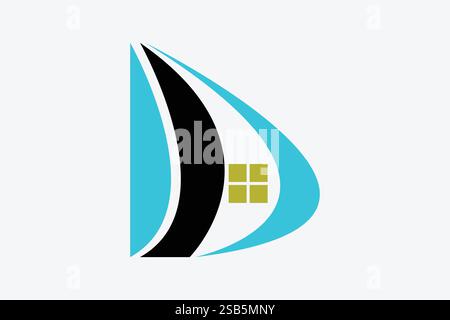D Logo Design per il settore immobiliare professionale ed esclusivo Illustrazione Vettoriale