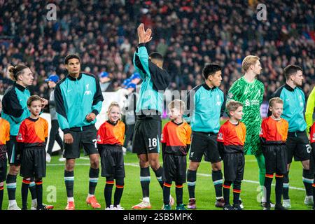 Eindhoven, Paesi Bassi. 29 gennaio 2025. Liverpool FC prima della partita PSV Eindhoven vs Liverpool FC UEFA Champions League al Philips Stadion di Eindhoven, Paesi Bassi il 29 gennaio 2025 credito: Alex Young/Every Second Media Credit: Every Second Media/Alamy Live News Foto Stock