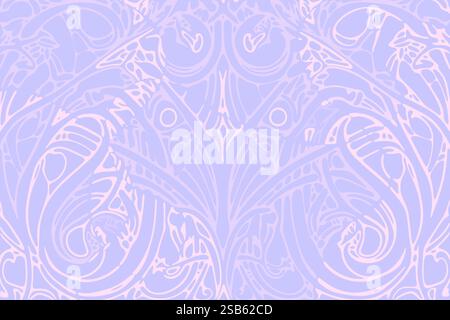 Elegante design astratto caratterizzato da fantasie floreali intricate in tenui colori pastello Illustrazione Vettoriale