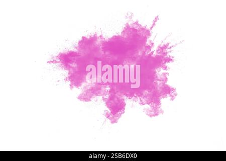 Nuvola rosa di polvere polverosa galleggia nell'aria. Il colore è vivace e accattivante, e la texture è soffice e leggera. Foto Stock