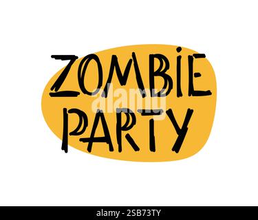 Illustrazione vettoriale Halloween party Zombic. Felice halloween citazione illustrativa. Illustrazione vettoriale Illustrazione Vettoriale