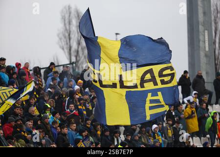 1 febbraio 2025; Stadio Brianteo, Monza, Italia, calcio di serie A, Monza contro Hellas Verona; Hellas Verona’fan Foto Stock