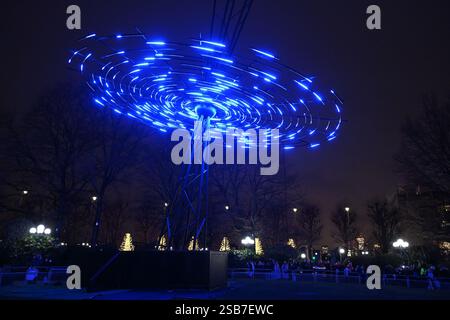 Errore di Vendel & de Wolf al Canary Wharf Winter Lights festival a Londra Regno Unito Foto Stock