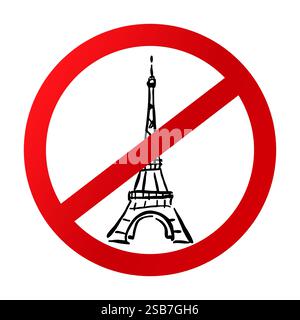 Fermare Parigi problema 2024 francia scandalo Illustrazione Vettoriale